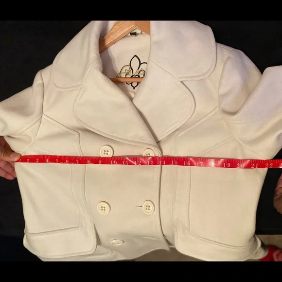 Guess Cream Double-Breasted Pea Coat - Picture 9 of 9